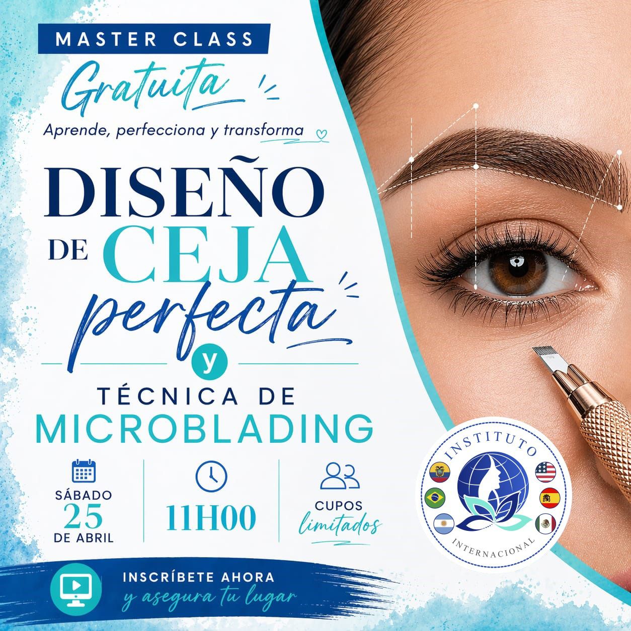 Masterclass Gratuita de Diseño de Ceja Perfecta y Microblading
